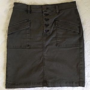 anthropologie dark green skirt